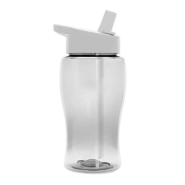18 Oz. Transparent Bottle - Flip Straw Lid (Q413722)