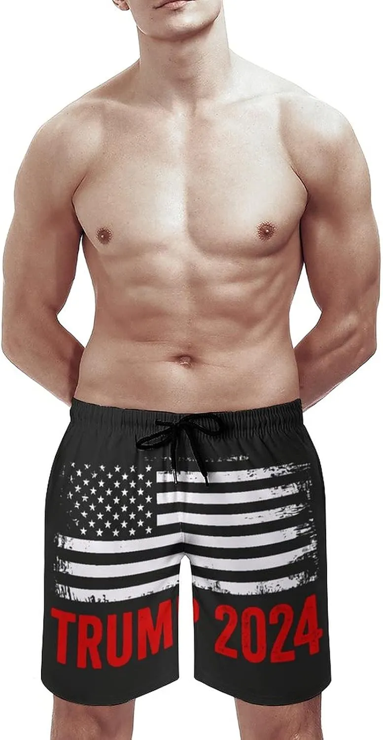 2024 Pro Trump Men's Summer Quick Dry Swim Trunks Casual Board Shorts Beachwear for Boys Men