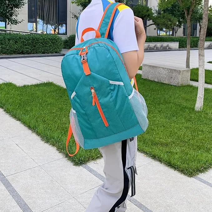 25L Hiking-Backpack Foldable-Sports Daypack-Camping Collapsible Bag Water Resistant Lightweight Travel Men Women (Lake Blue)