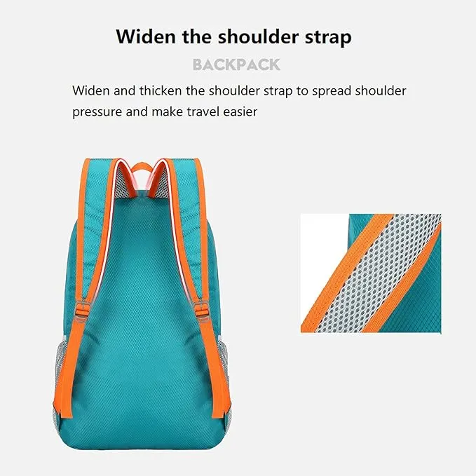 25L Hiking-Backpack Foldable-Sports Daypack-Camping Collapsible Bag Water Resistant Lightweight Travel Men Women (Lake Blue)