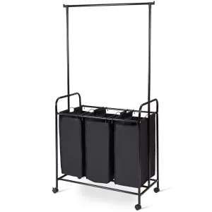 3 Bag Rolling Laundry Sorter Cart Hamper Organizer