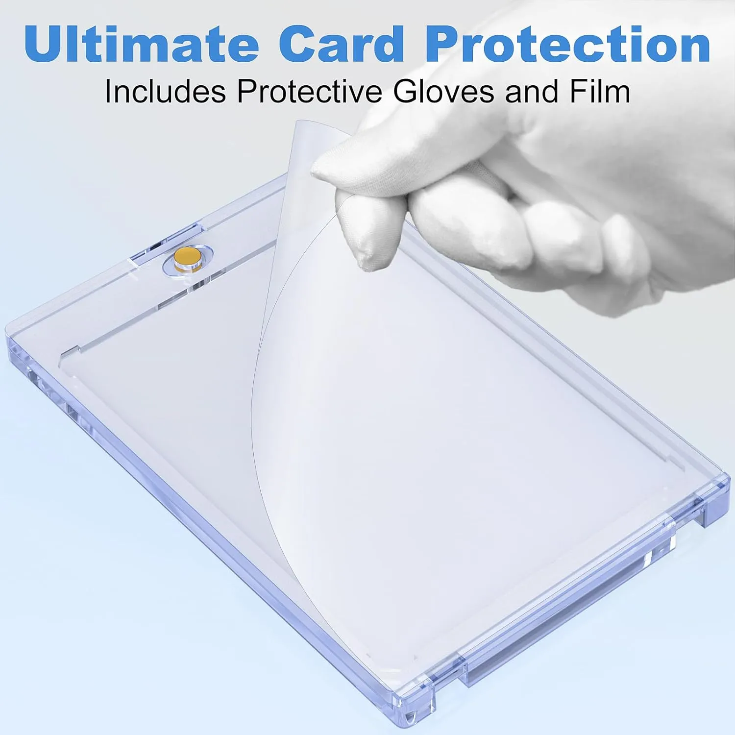 5ct Magnetic Card Holder for Trading Cards, 35pt Ultra Clear Baseball Card Holder, Hard Plastic Protectors for Sports and Game Cards
