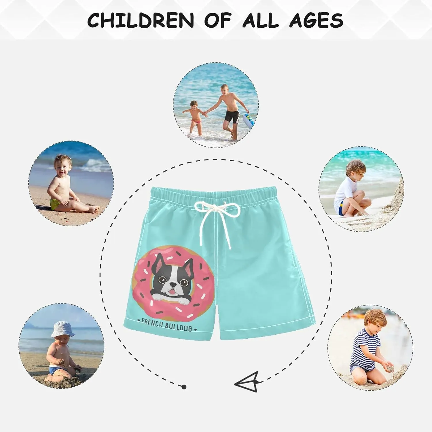 Aflyko Boys' Board Shorts Toddler Swim Trunk Girls Beach Swimwear Bathing Suit