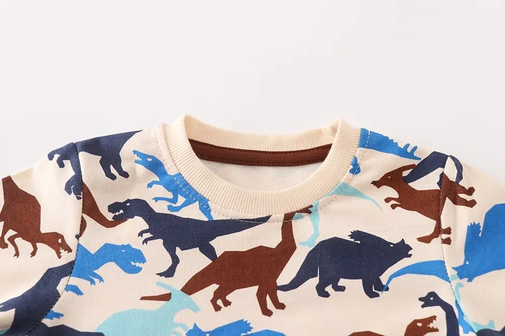 AMIYAN Toddler Boys Sweatshirts Cotton Long Sleeve Pullover Girls Crewneck Hoodies Tops Cartoon Sport Shirts for Kids 2-6Y