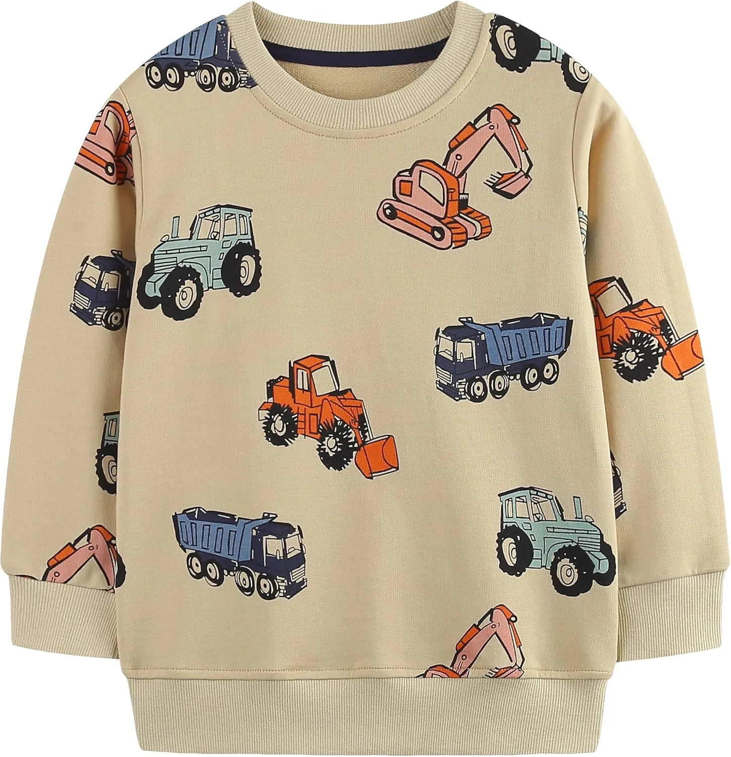 AMIYAN Toddler Boys Sweatshirts Cotton Long Sleeve Pullover Girls Crewneck Hoodies Tops Cartoon Sport Shirts for Kids 2-6Y