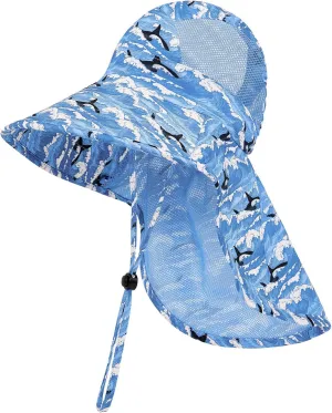 Baby Sun Hat UPF 50  Sun Protective Toddler Wide Brim Hat Swim Beach Pool Outdoor Hat for Baby Boys Girls
