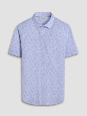 Bugatchi Ooohcotton Miles Short Sleeve Sport Shirt - Dusty Pink