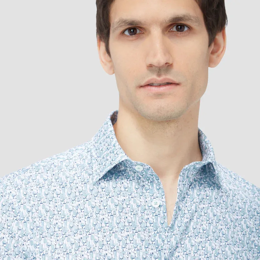 Bugatchi Ooohcotton Miles Short Sleeve Sport Shirt - Mint