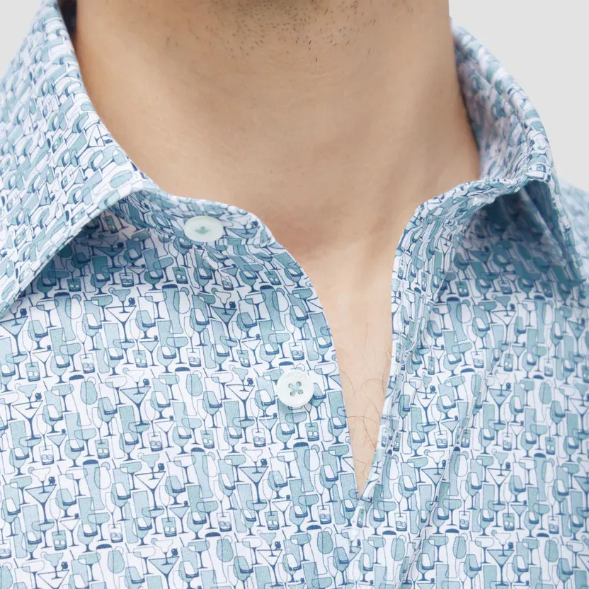 Bugatchi Ooohcotton Miles Short Sleeve Sport Shirt - Mint