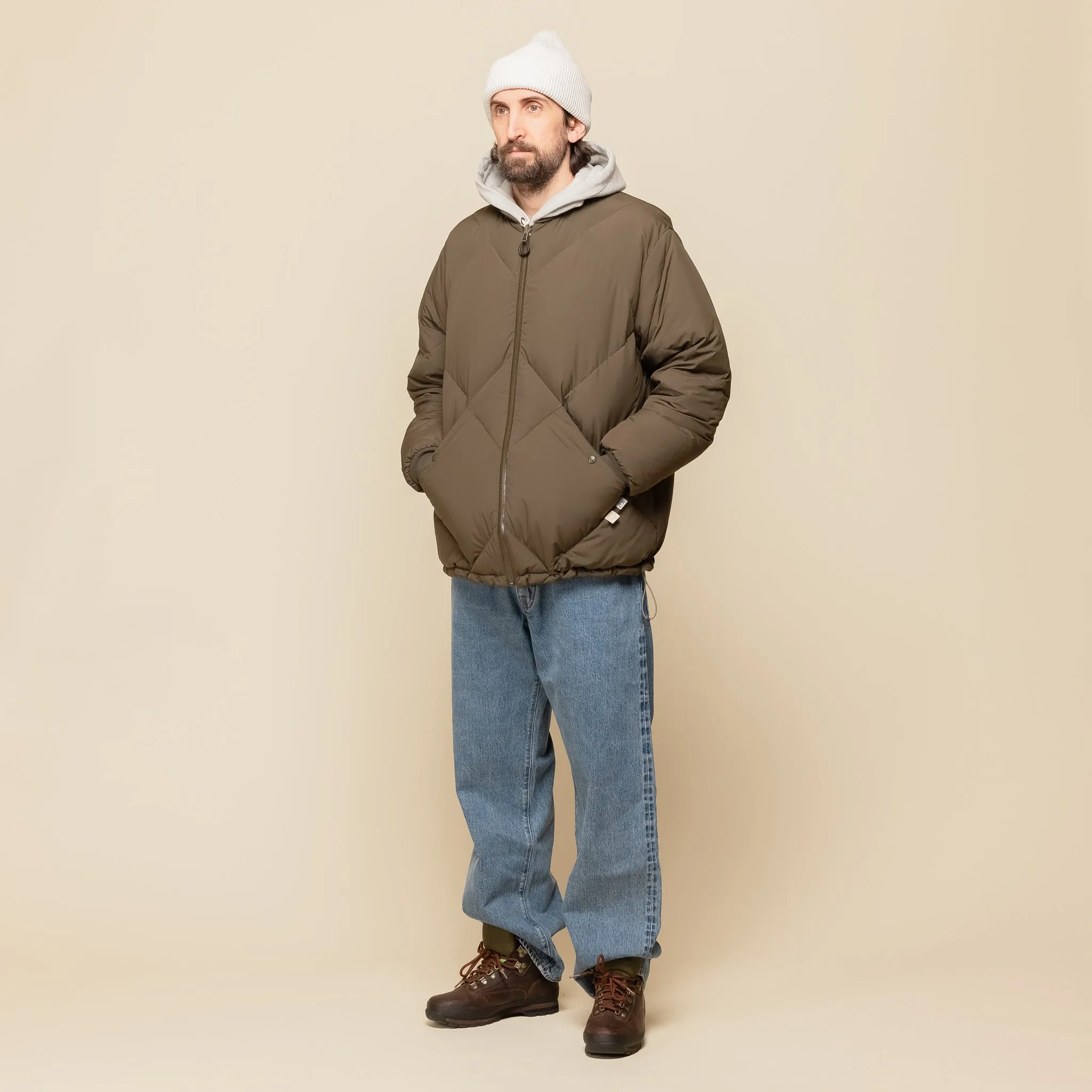 CMF Comfy Outdoor Garment x TTOO - Classic Diamond Down Jacket - Military Green x Beige