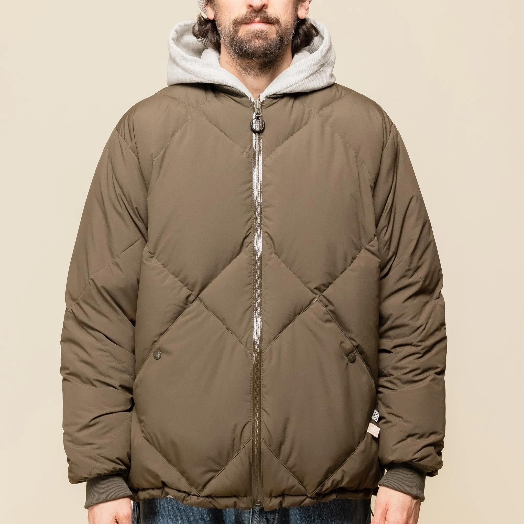 CMF Comfy Outdoor Garment x TTOO - Classic Diamond Down Jacket - Military Green x Beige