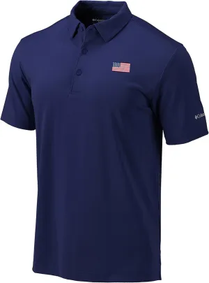 Columbia Golf Men's Omni-Wick American Flag Logo Drive Polo