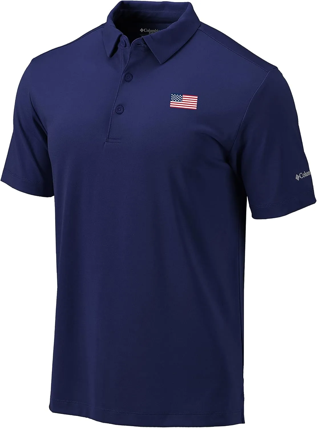 Columbia Golf Men's Omni-Wick American Flag Logo Drive Polo
