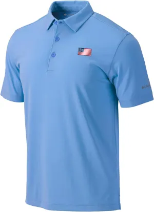 Columbia Golf Men's Omni-Wick American Flag Logo Drive Polo