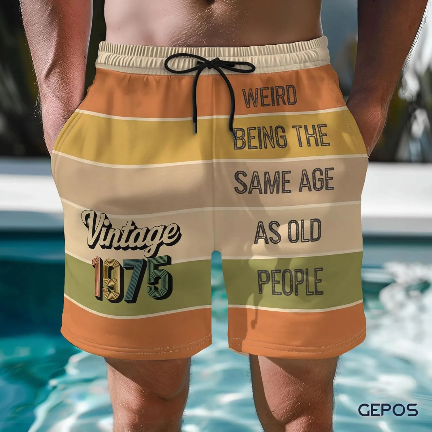 Dad's Funny Swim Trunks Quick Dry Beach Shorts with Pockets Perfect Summer Gift for Dads