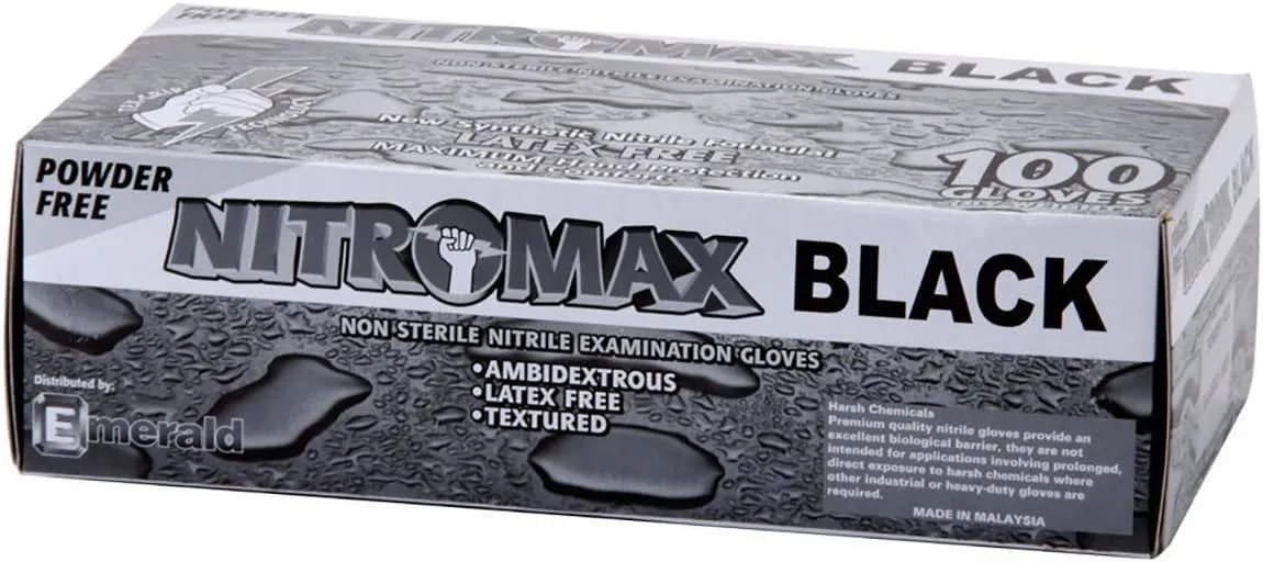 Emerald Nitromax Black X-Large Gloves 1085 (100 a box)