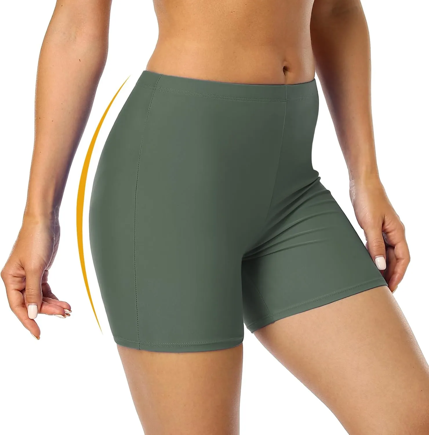 Firpearl Women's Swim Shorts Tummy Control Board Shorts UPF50  Sport Surf Shorts Swimsuit Bottom