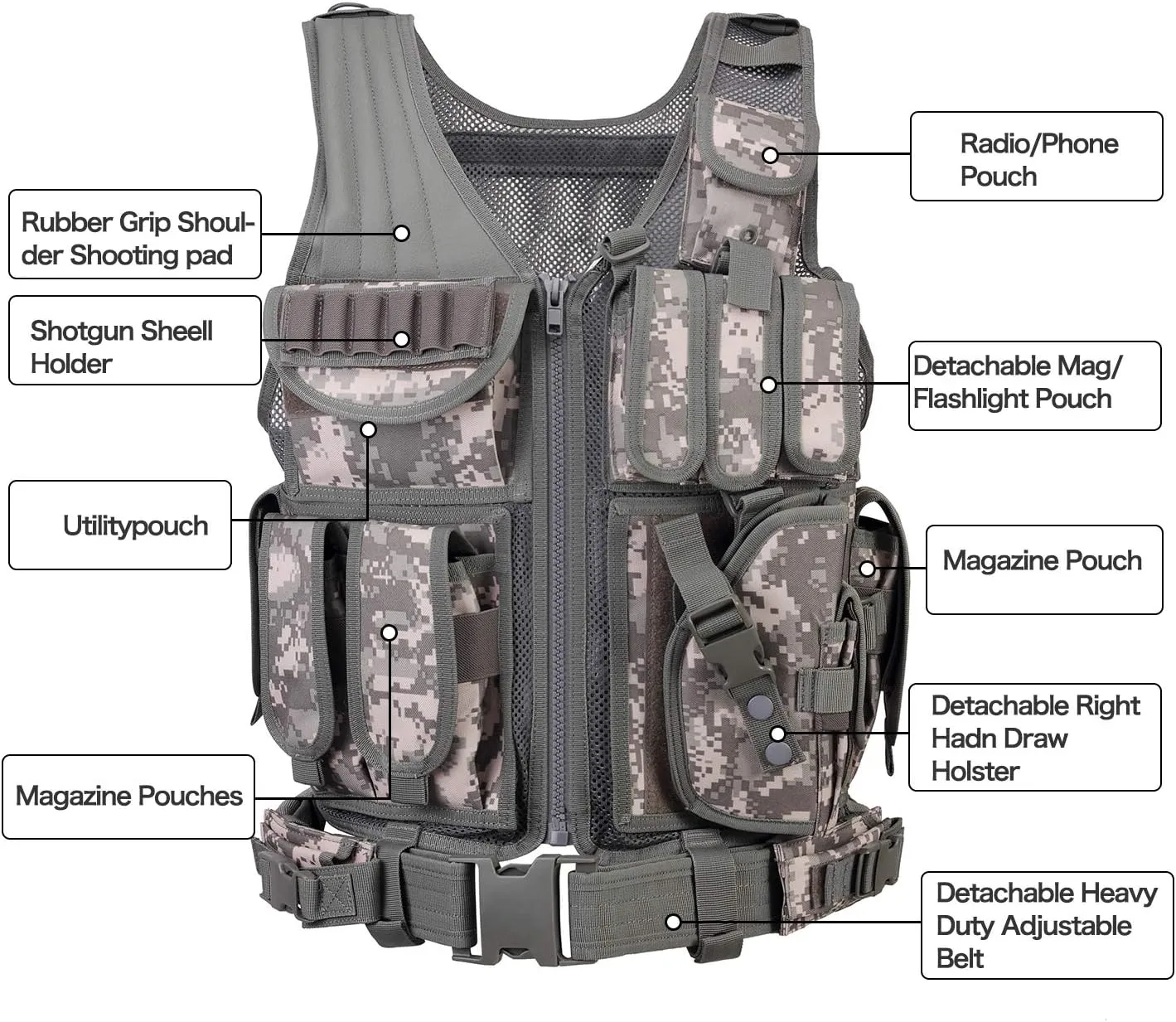 GZ XINXING S - 4XL Law Enforcement Tactical Airsoft Paintball Vest