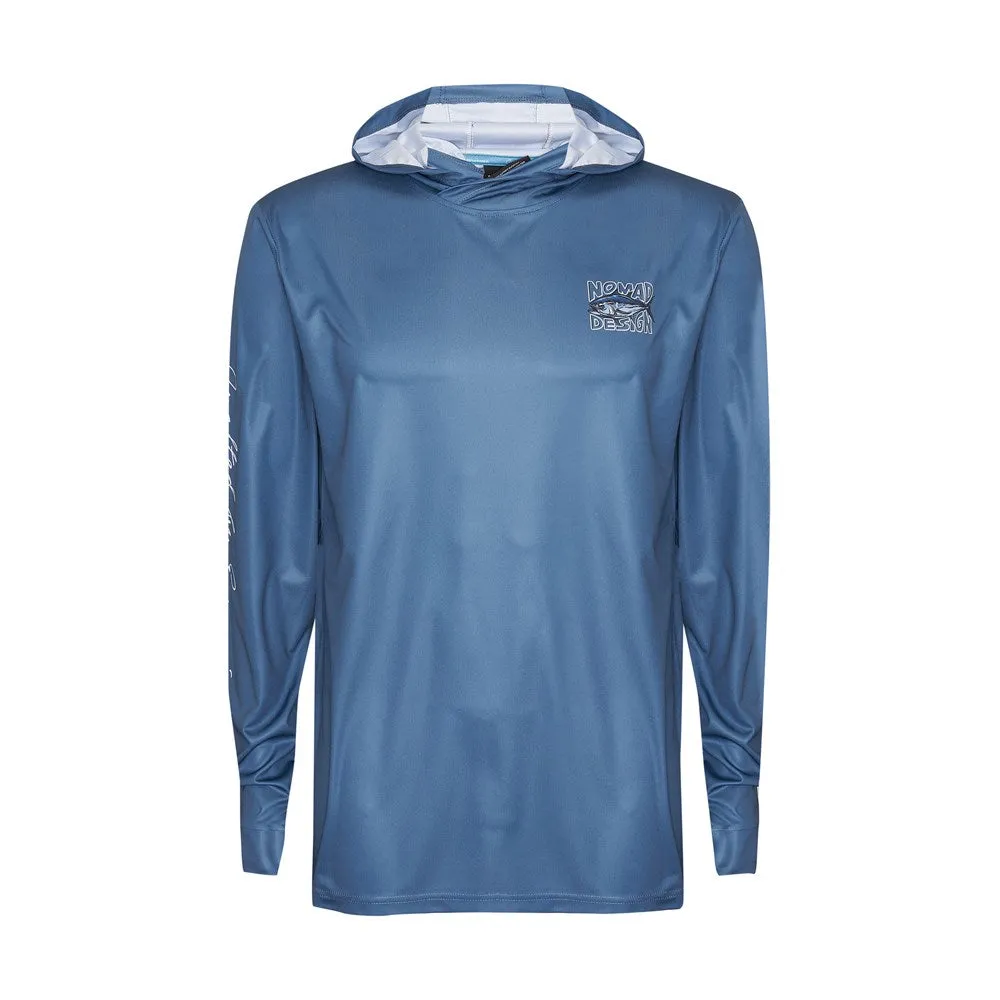 Hooded Tech Fishing Shirt - Tuna Hookup Gunmetal