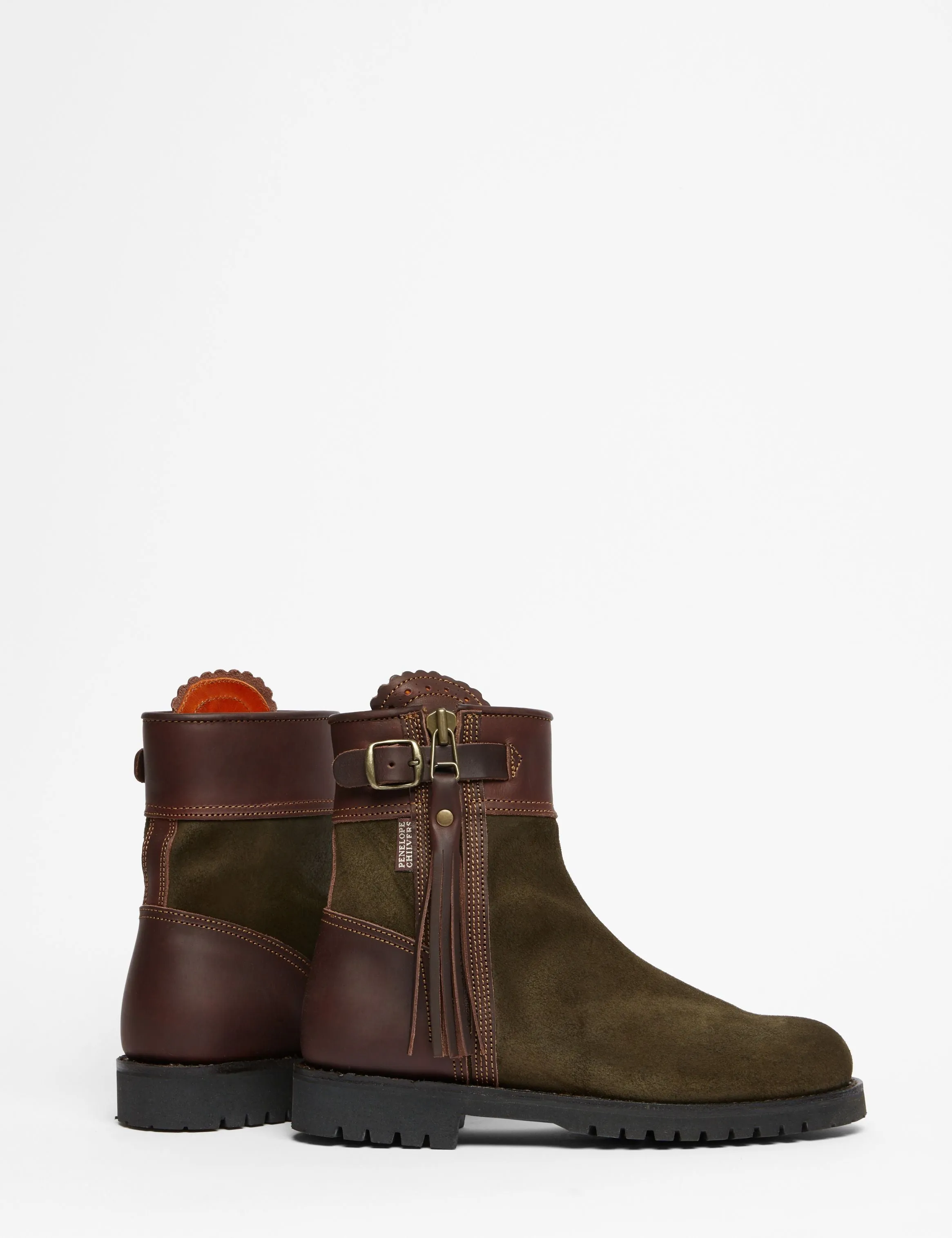 Inclement Cropped Tassel Boot - Seaweed/Conker