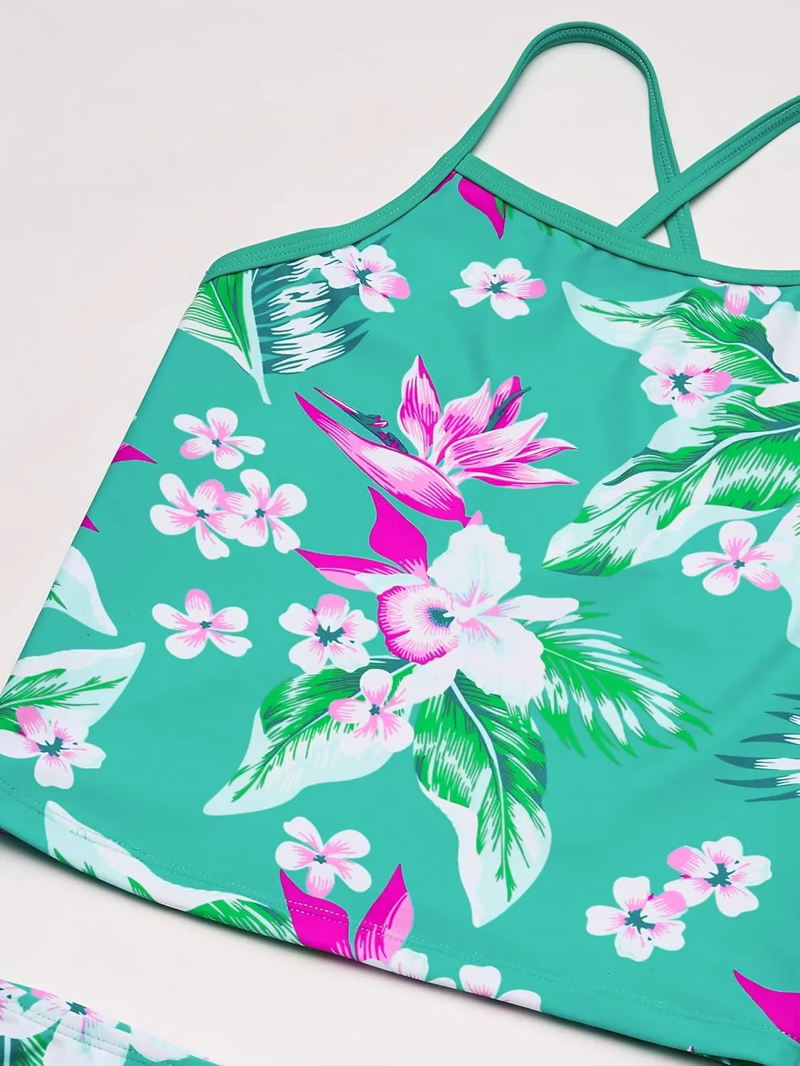 Kanu Surf Girls' Melanie Beach Sport UPF 50  Banded Tankini 2-Piece Swimsuit