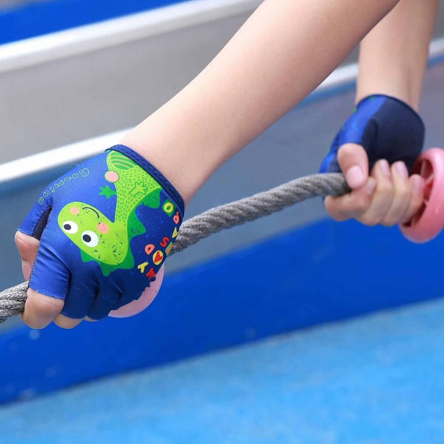 Kids Half Finger Gymnastics Gloves for Age 1-9 Boys Girls Climbing Biking Good Grip Control Gloves for Gymnastics Balance Boards Outdoor Sports