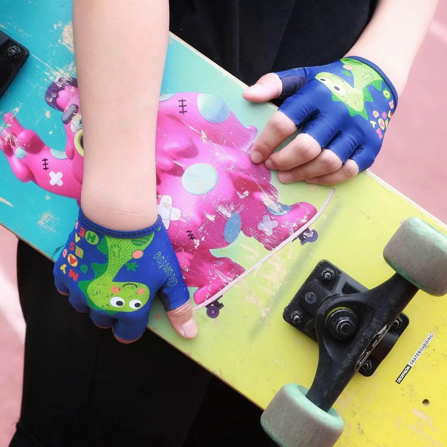 Kids Half Finger Gymnastics Gloves for Age 1-9 Boys Girls Climbing Biking Good Grip Control Gloves for Gymnastics Balance Boards Outdoor Sports