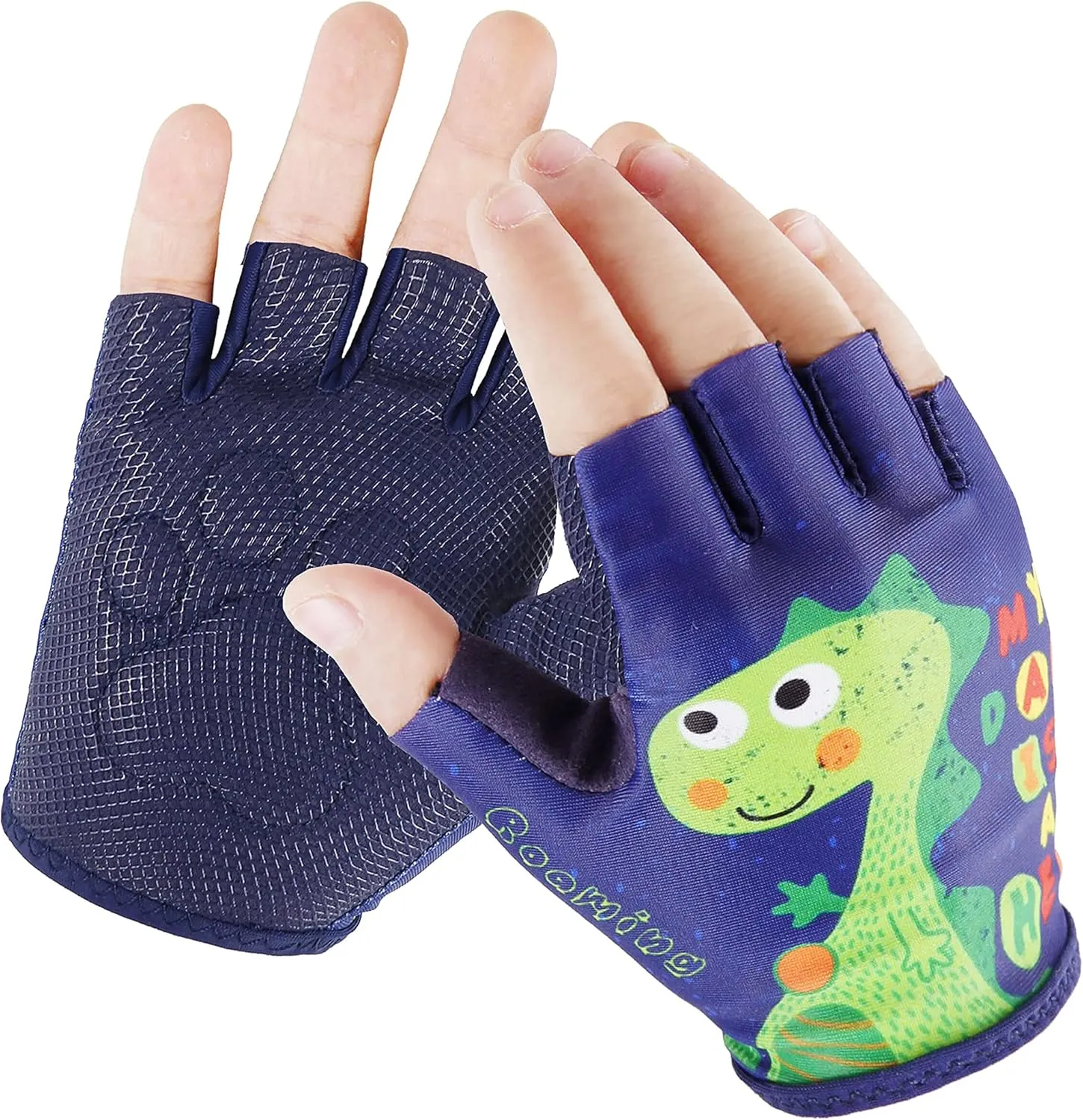 Kids Half Finger Gymnastics Gloves for Age 1-9 Boys Girls Climbing Biking Good Grip Control Gloves for Gymnastics Balance Boards Outdoor Sports
