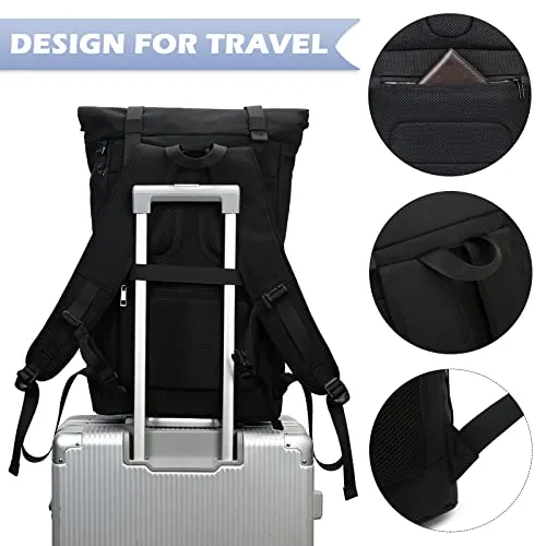 Laptop Backpack Large Rolltop Backpacks 19-26 inch, Travel Backpack Hand Luggage Airplane Waterproof Travel Backpack with Laptop Compartment