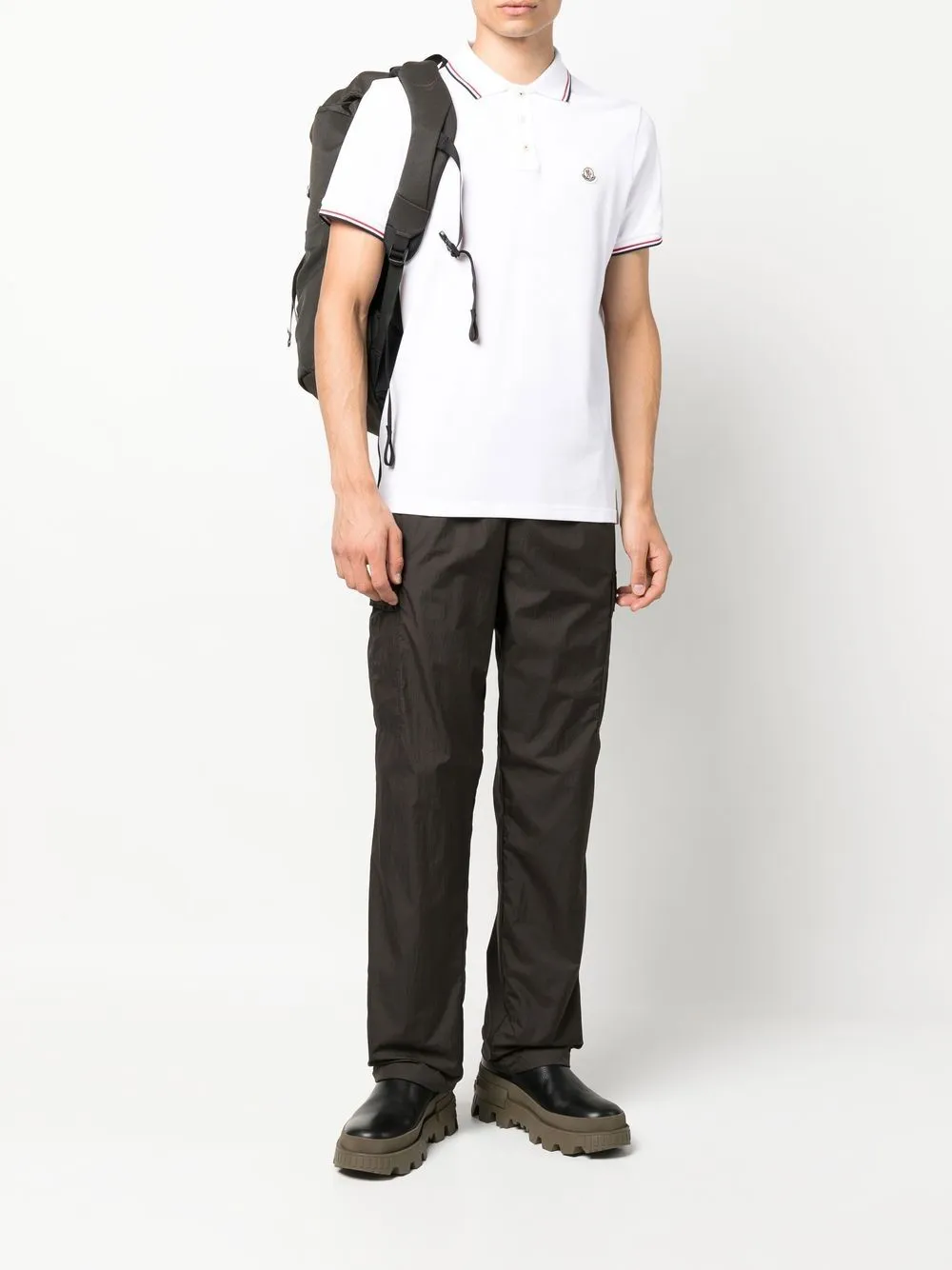 logo-patch short-sleeve polo shirt