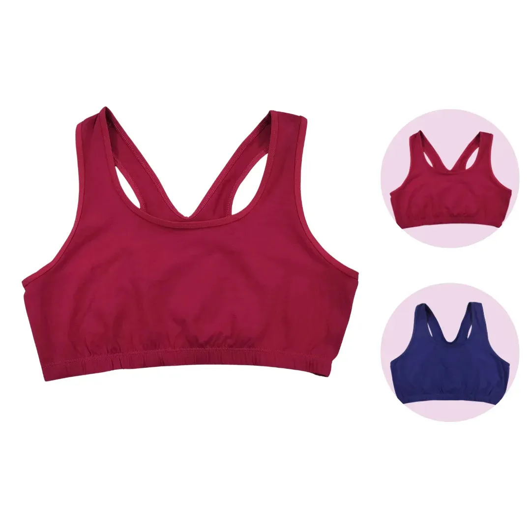 Lounge/Home Bra For Elderly | Non Padded | Non Wired | Racerback | Full Coverage | 2 Pack