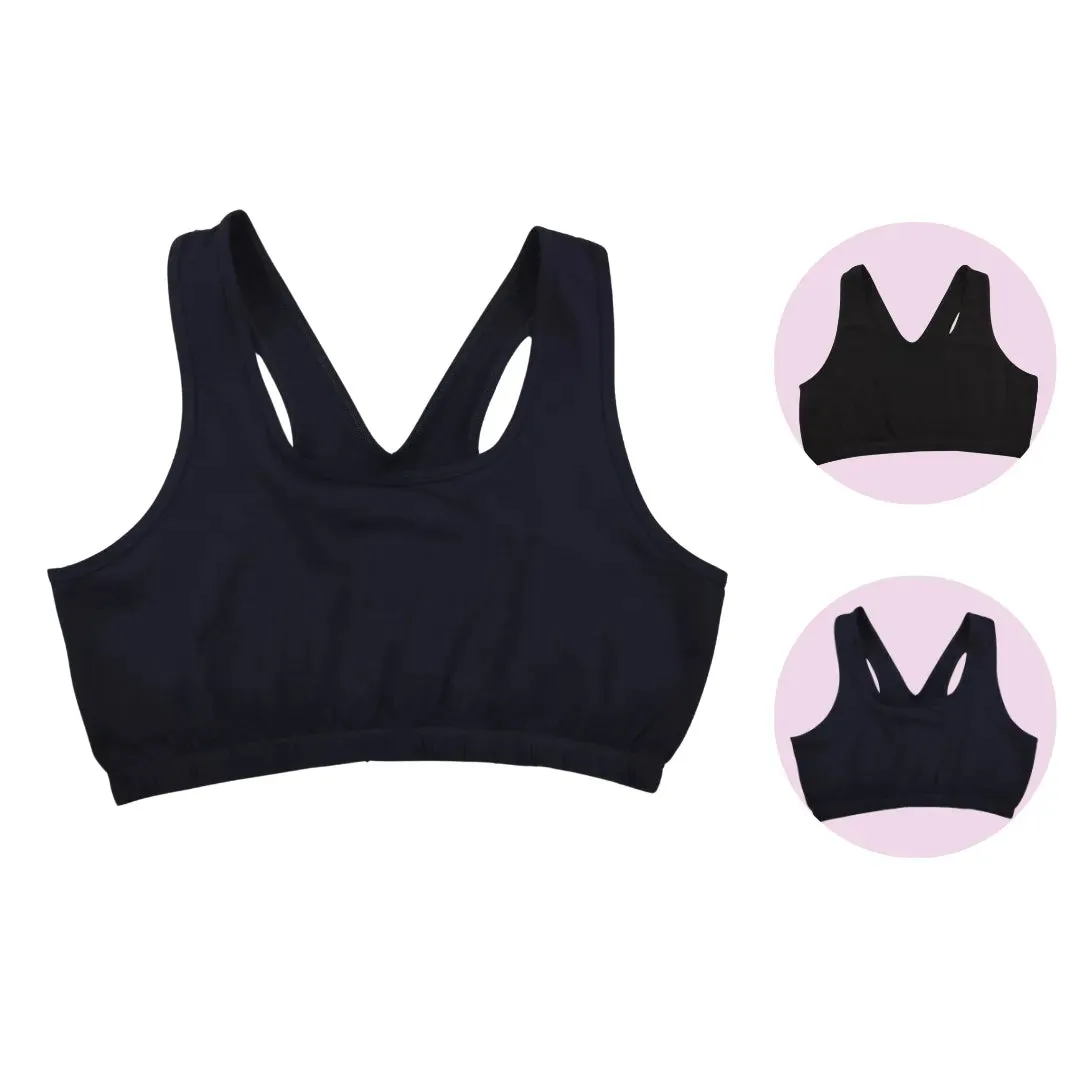 Lounge/Home Bra For Elderly | Non Padded | Non Wired | Racerback | Full Coverage | 2 Pack