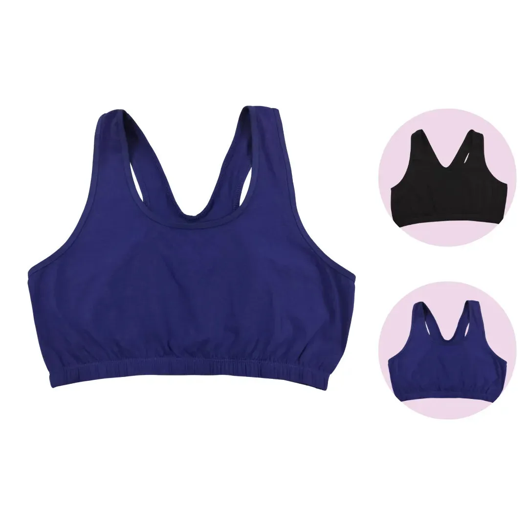 Lounge/Home Bra For Elderly | Non Padded | Non Wired | Racerback | Full Coverage | 2 Pack