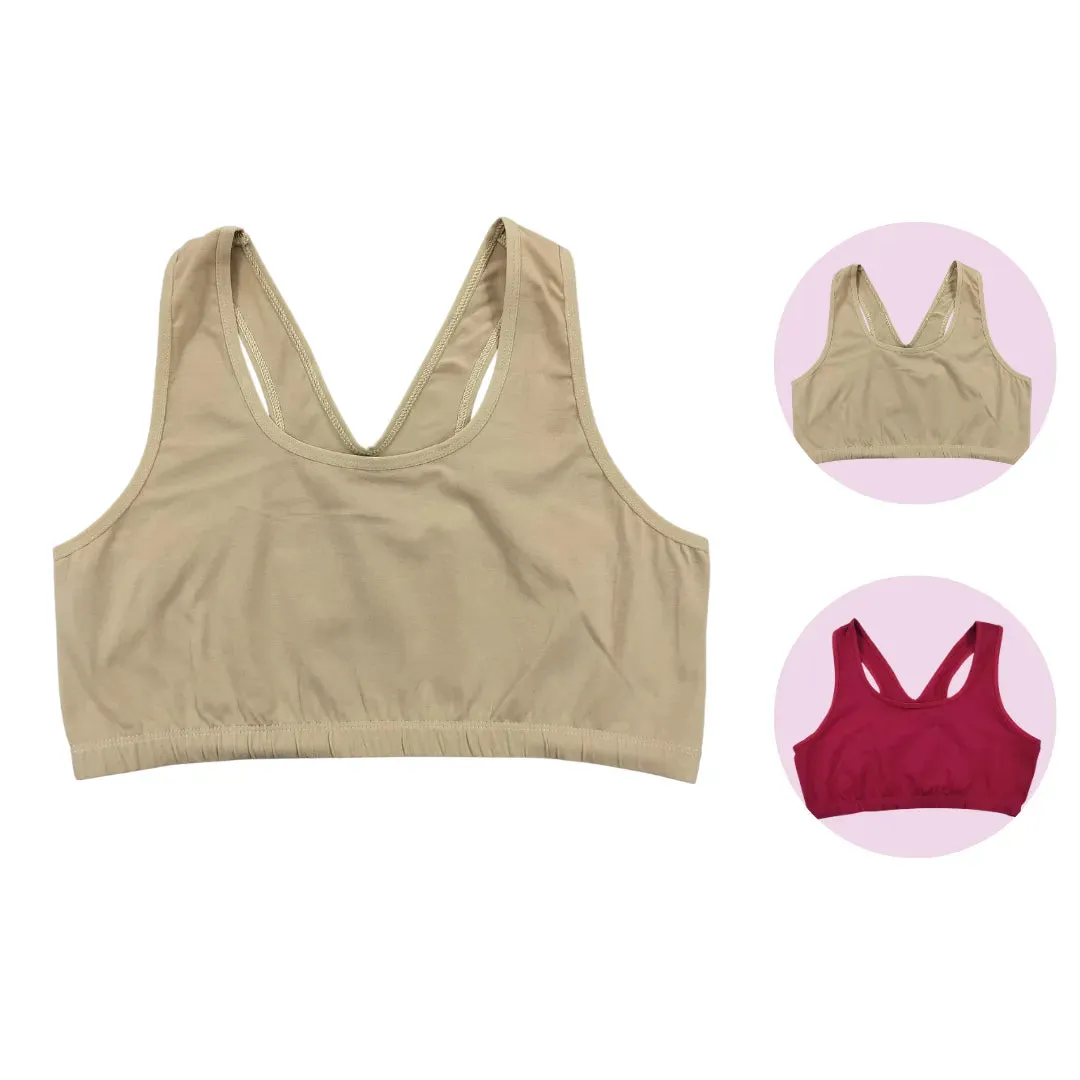 Lounge/Home Bra For Elderly | Non Padded | Non Wired | Racerback | Full Coverage | 2 Pack