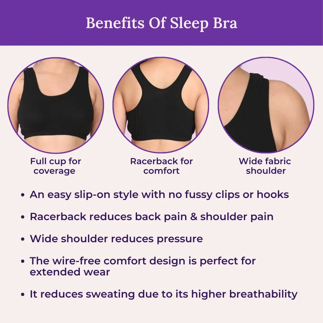 Lounge/Home Bra For Elderly | Non Padded | Non Wired | Racerback | Full Coverage | 2 Pack