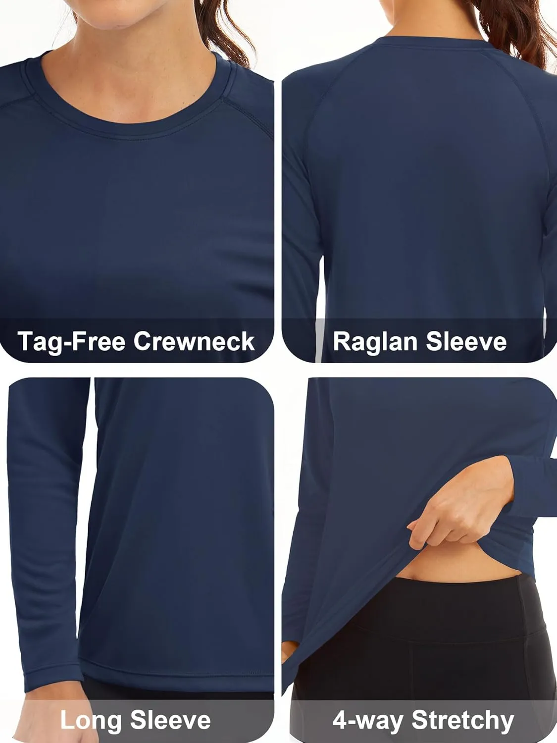MAGCOMSEN Women's Long Sleeve Shirts UPF 50  Sun Protection Shirts for Hiking Fishing Workout Rash Guard