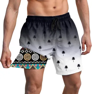 Men Swim Trunks 5.5 Inch Board Shorts 2 in 1 Swimwear with Compression Liner