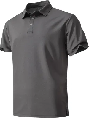 Men's Active Polo Shirt Quick Dry Performance Short Sleeve Tactical Golf Shirt