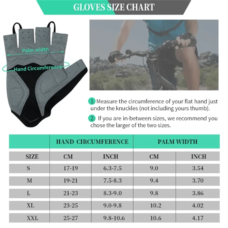 Men's Women's Padded Half Finger Cycling Bike Gloves-ST1901-Blue