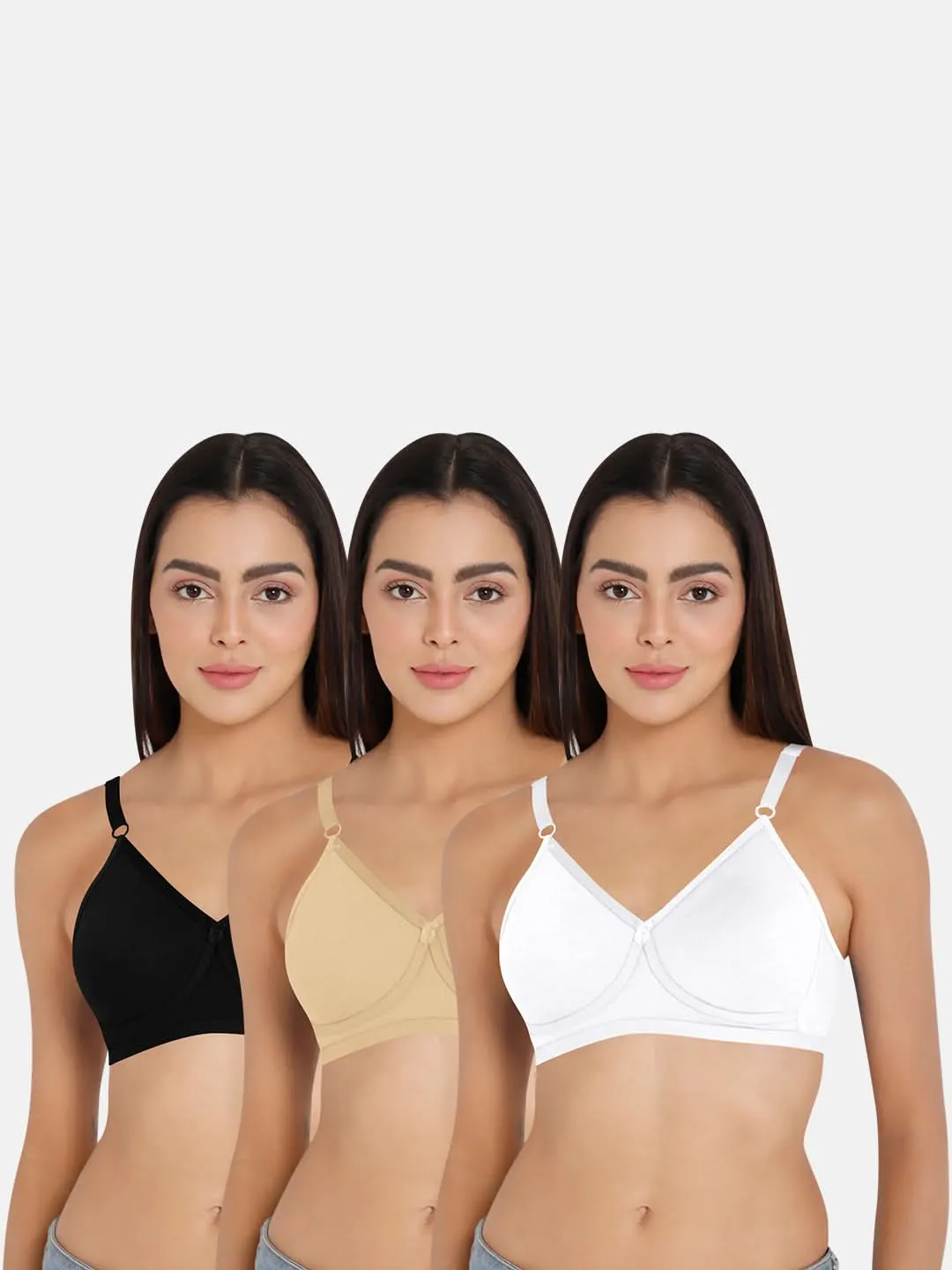 Naidu Hall Classic Knitwear Bra Combo Pack – Soft and Supportive Everyday Bras for Comfortable Wear (C63)