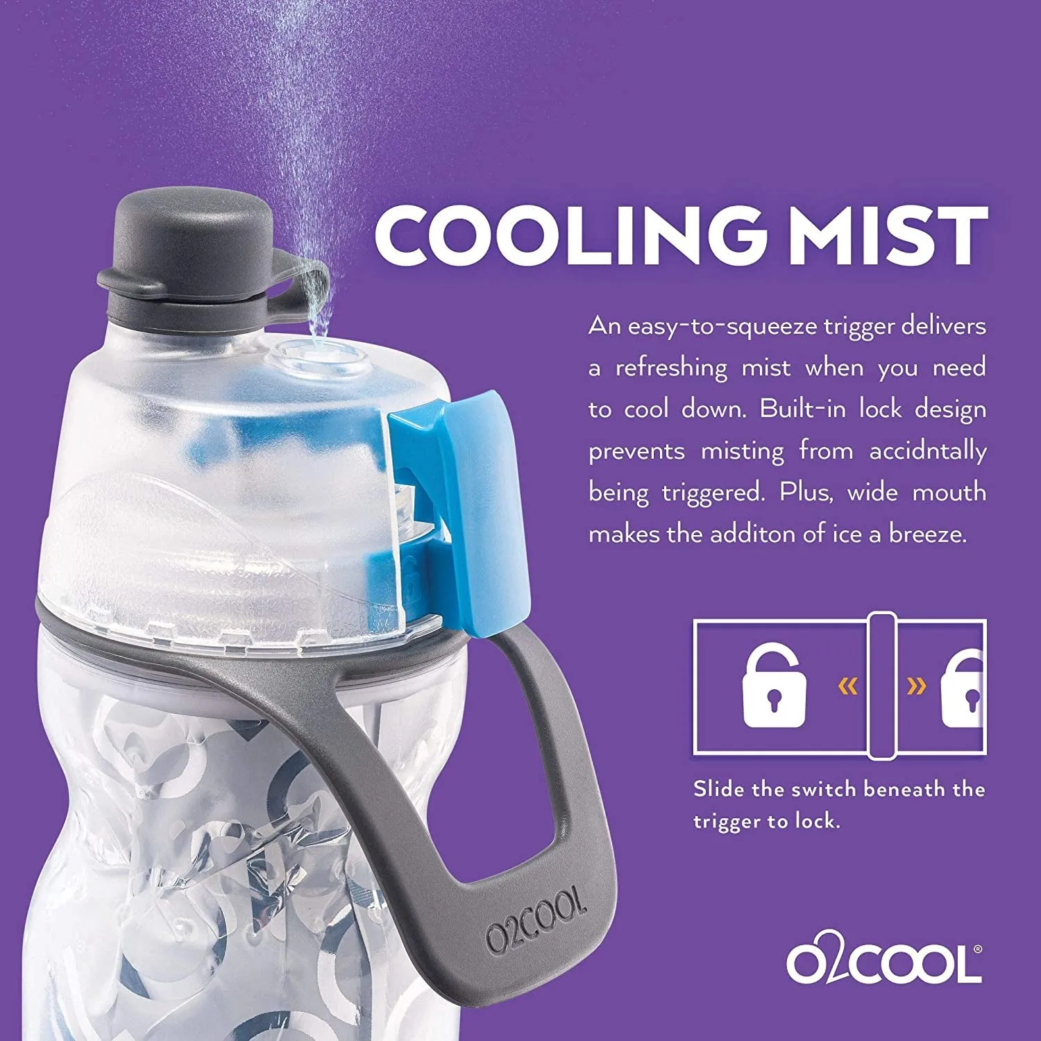 O2COOL Arctic Squeeze Mist 'N Sip Insulated Bottle