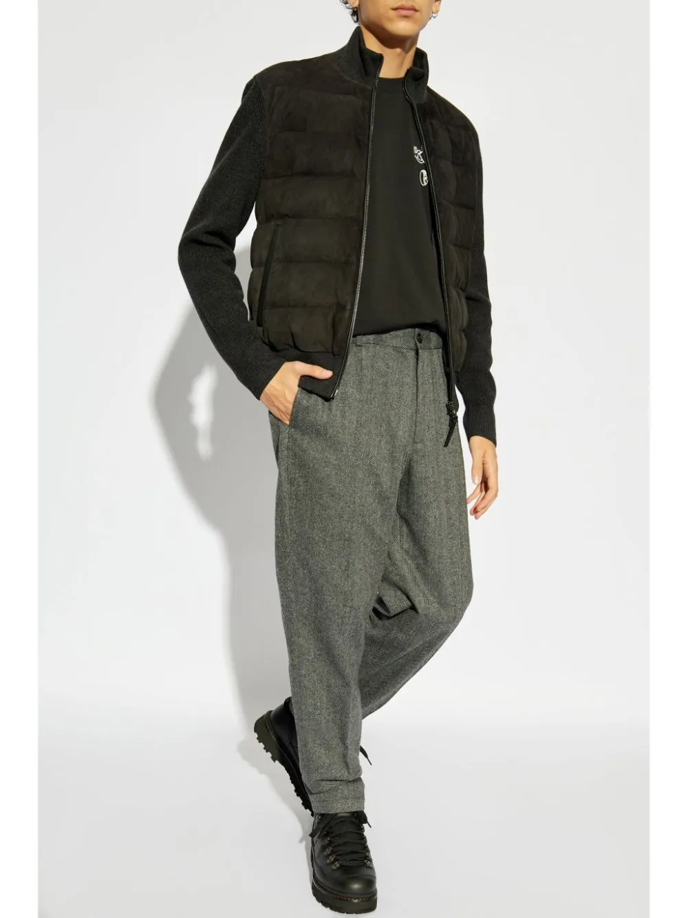 panelled cardigan