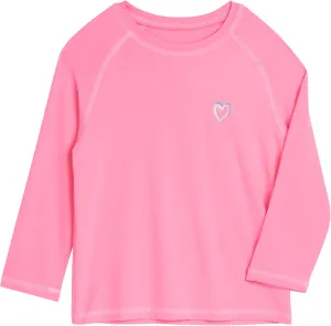 Pink Platinum Girls Rash Guard - UPF 50  Long Sleeve Swim Top Quick Dry Sun Protection Rashguard Swimsuit for Girls (4-16)