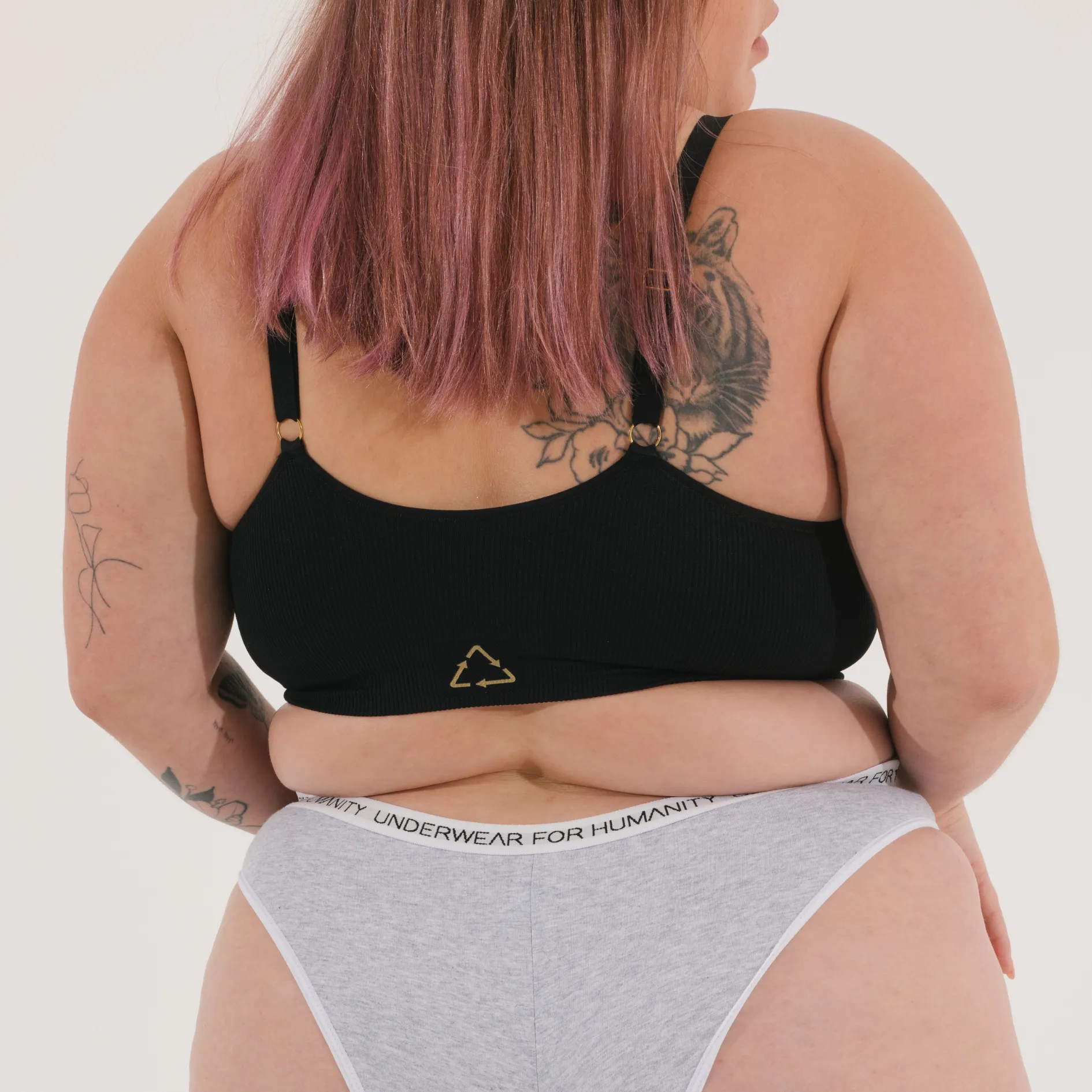 Recycled Wireless Bra DD  - Black