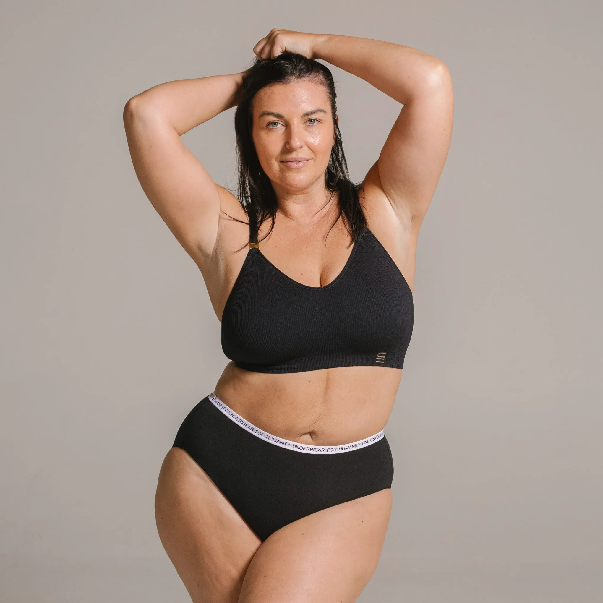 Recycled Wireless Bra DD  - Black