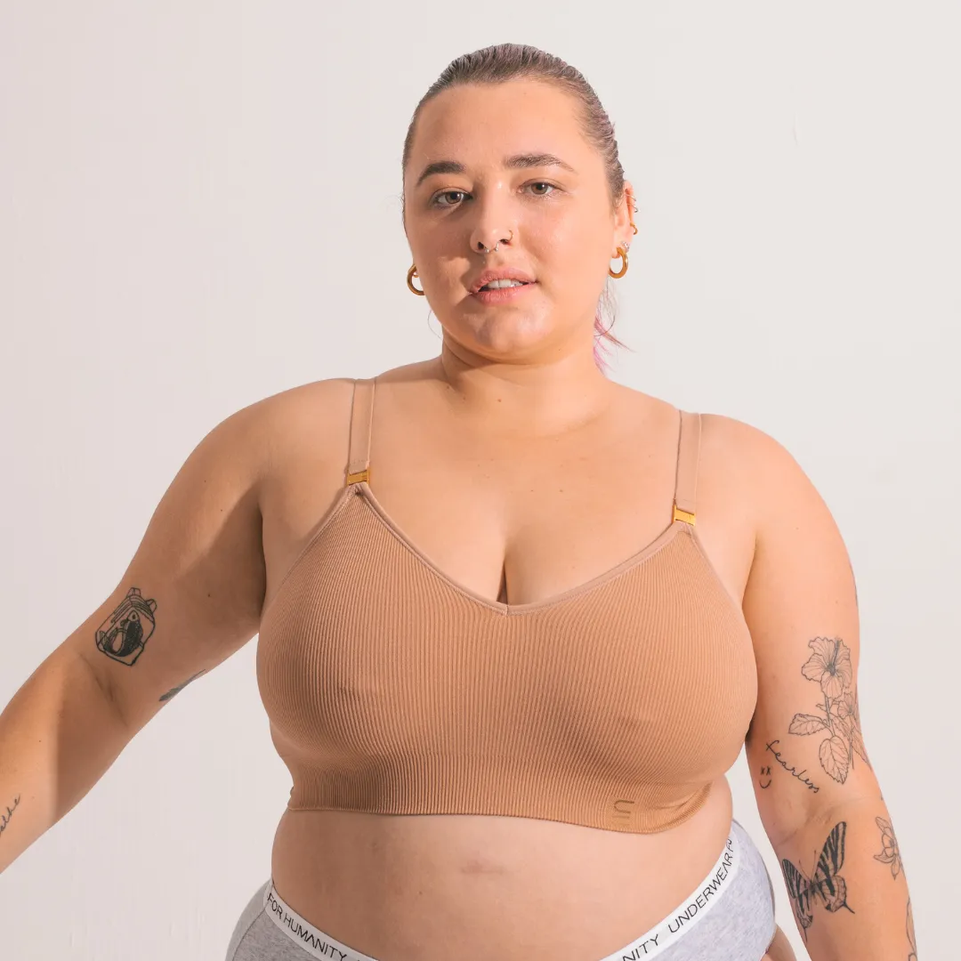 Recycled Wireless Bra DD  - Nude 3