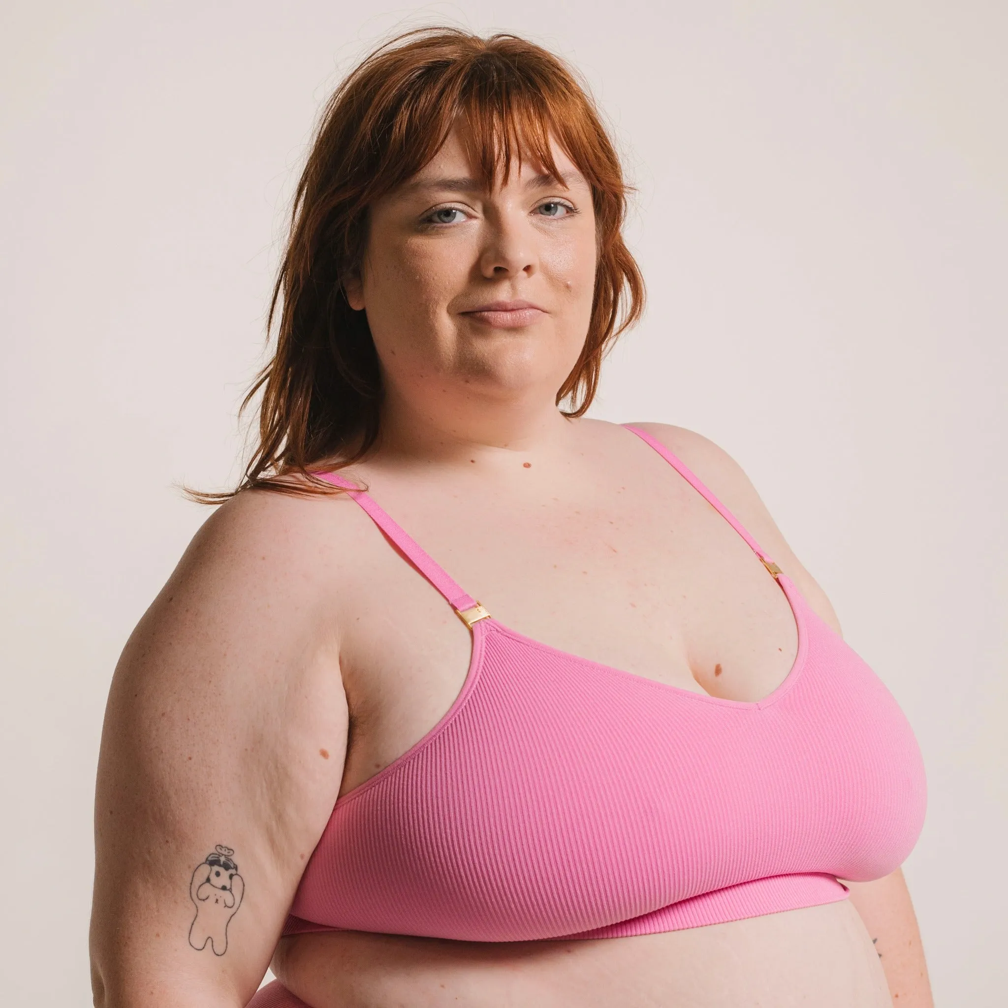 Recycled Wireless Bra DD  - Pink
