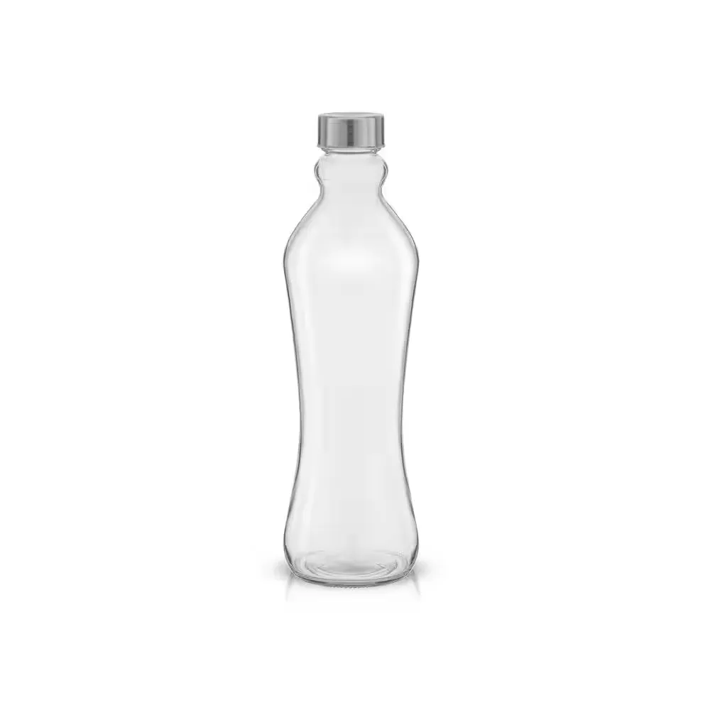 Spring 32 Oz. Clear Glass Water Bottles with Stainless Steel Cap - (Set of 2)