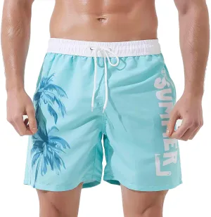 SUNDAY ROSE Mens Swim Trunks Quick Dry 5 inch Inseam Beach Shorts with Mesh Lining Bathing Suits for Men