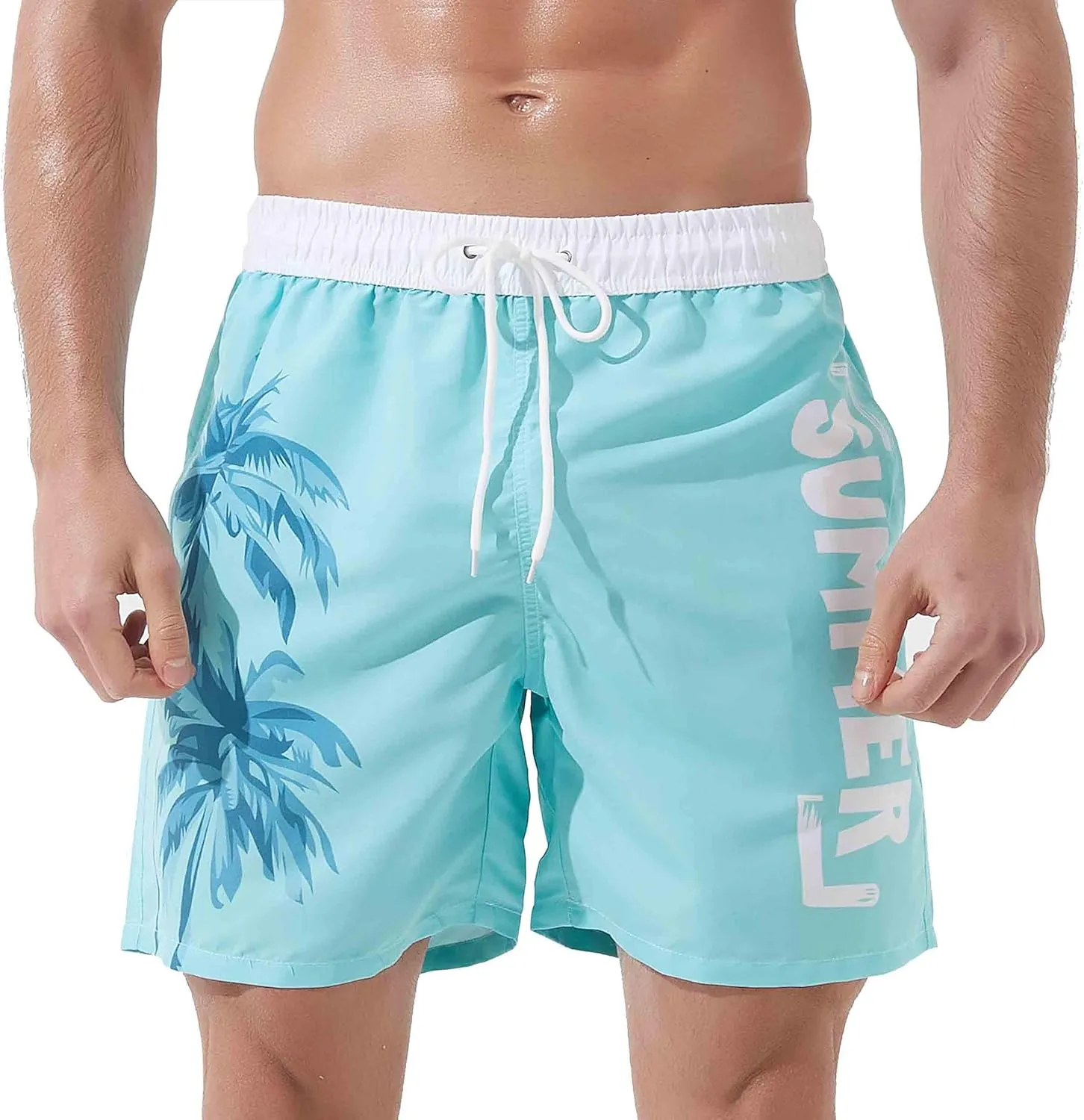 SUNDAY ROSE Mens Swim Trunks Quick Dry 5 inch Inseam Beach Shorts with Mesh Lining Bathing Suits for Men